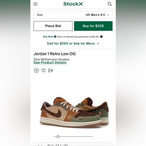 Jordan 1 Retro Low OG
Zion Williamson Voodoo